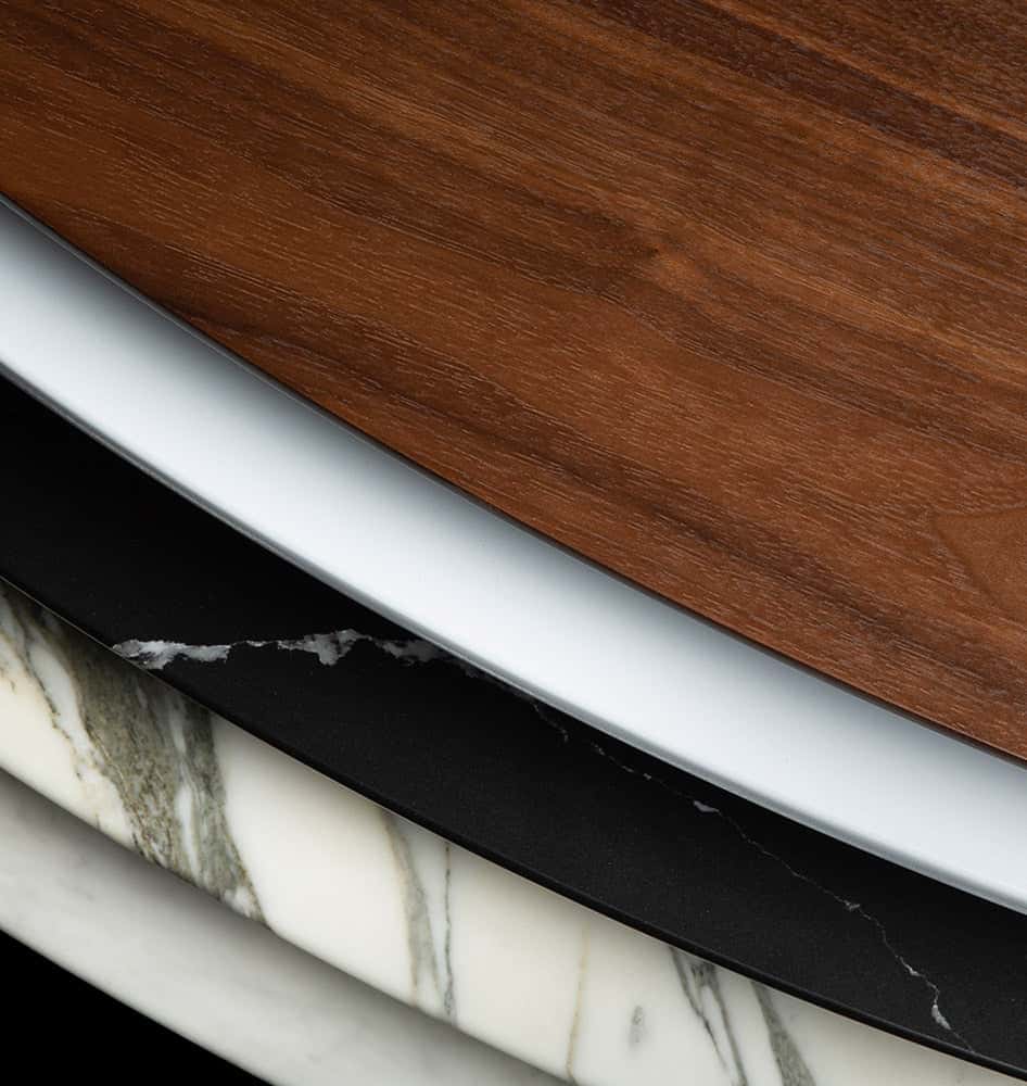 The Little Tulip Shop offers its table tops in a choice of top quality finishes including Carrara, Arabescato, Nero Marquina Marbles & Walnut Veneer