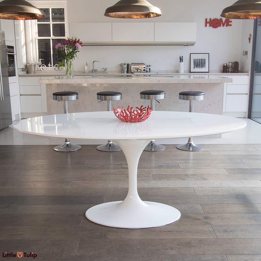 A 170 cm white oval Tulip Table may well be the very best addition to any dining room, it is classic, sleek, timeless and graceful to name just a few